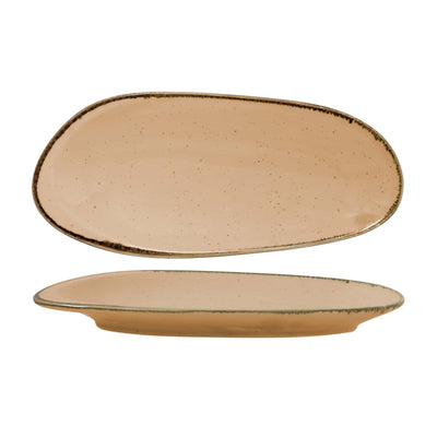 Gural Colour Glaze New Bone Hazelnut Vassoio Organic 31x14 cm 6 Pezzi