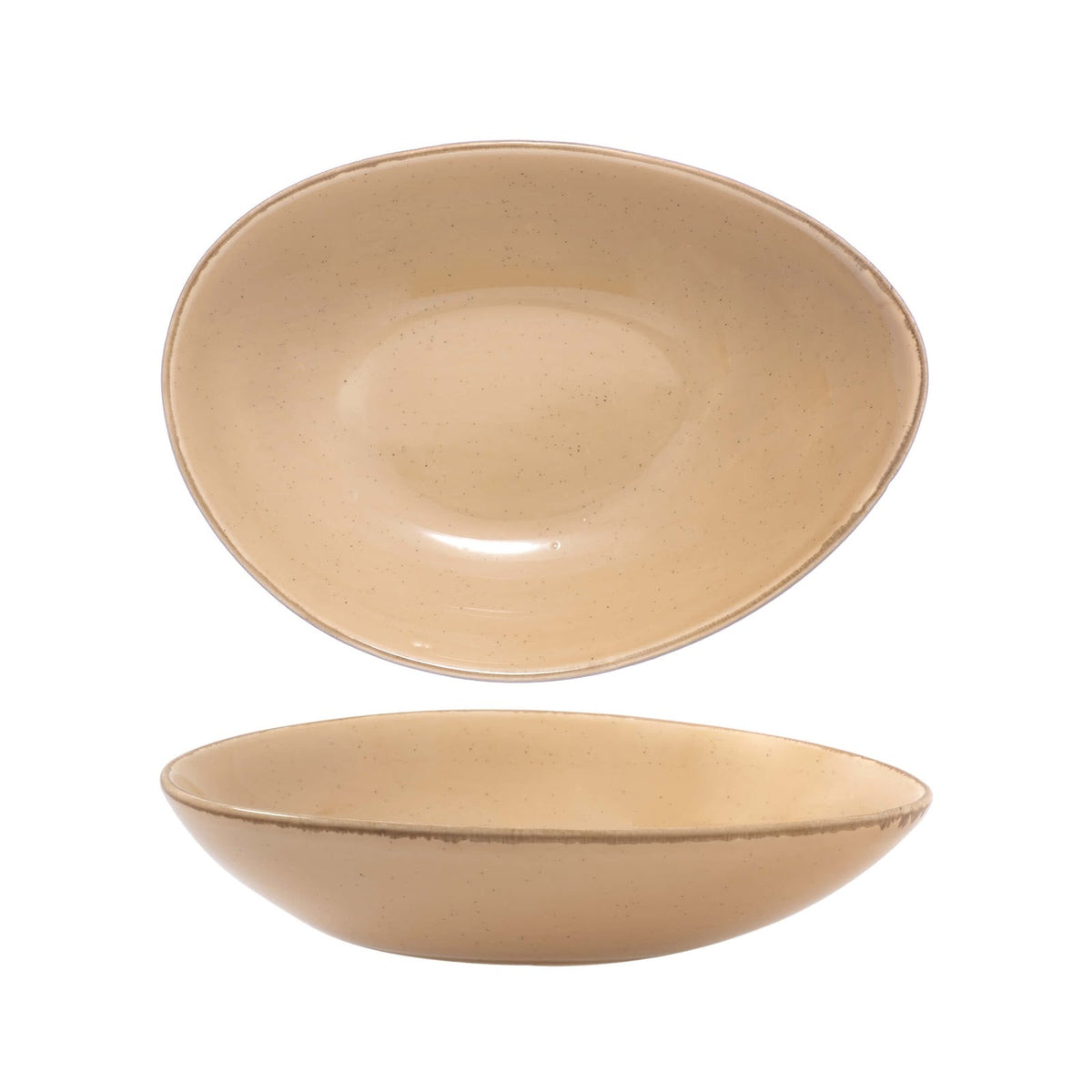 Gural Colour Glaze New Bone Hazelnut Coppa Triangolare 23x16 cm 6 Pezzi
