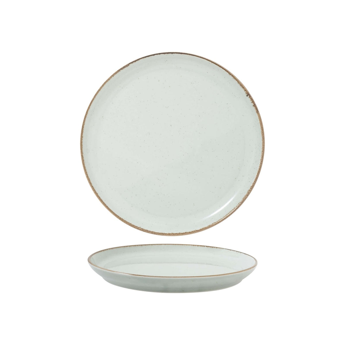 Gural Colour Glaze New Bone Turquoise Piatto Piano Impilabile 30 cm 12 Pezzi