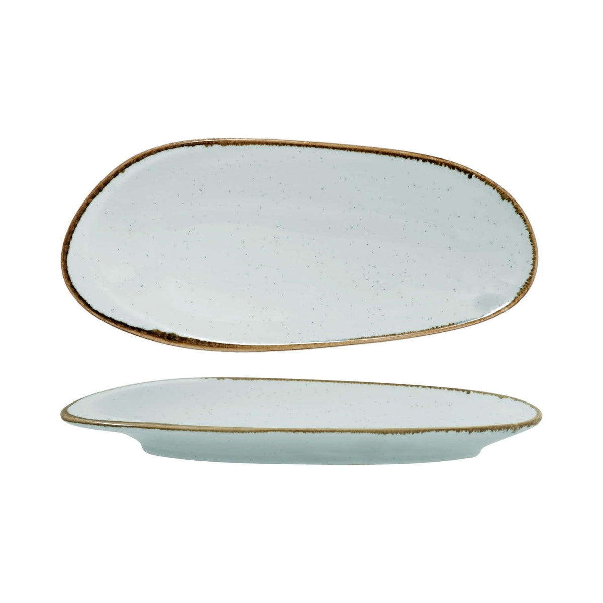 Gural Colour Glaze New Bone Turquoise Vassoio Organic 26x12 cm 6 Pezzi