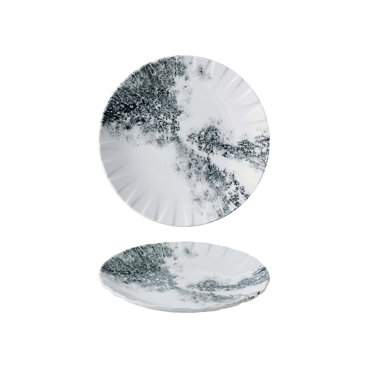 Churchill Alchemy Abstract Smoke Black Piatto Piano Fine China 27,2 cm 6 Pezzi