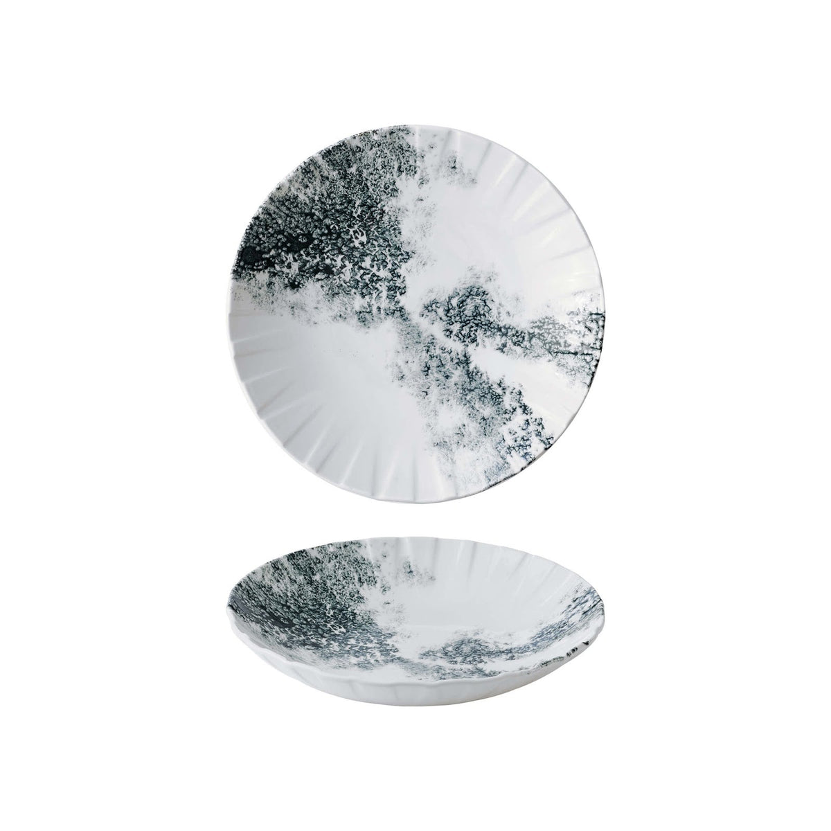 Churchill Alchemy Abstract Smoke Black Piatto Fondo Fine China 27,1 cm 6 Pezzi