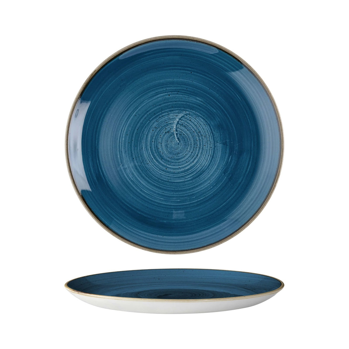 Churchill Stonecast Java Blue Puntinato Piatto Piano 26 cm 12 Pezzi