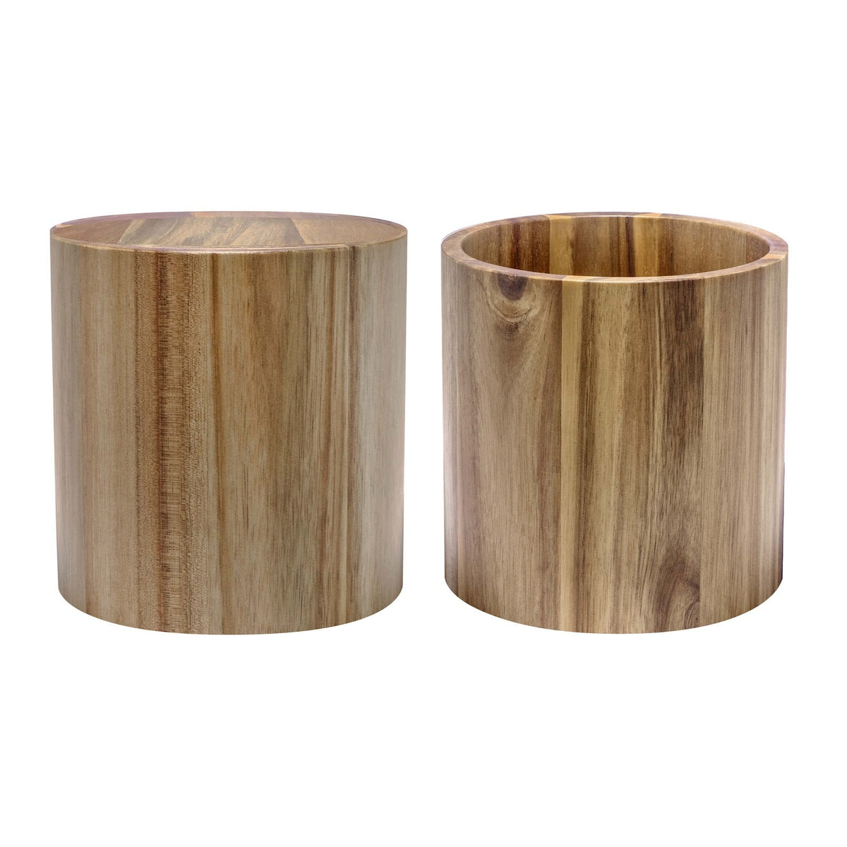 Buffet Alzata Contenitore Cilindro in Legno di Acacia Ø 20 cm H 20 cm