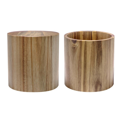 Buffet Alzata Contenitore Cilindro in Legno di Acacia Ø 20 cm H 20 cm
