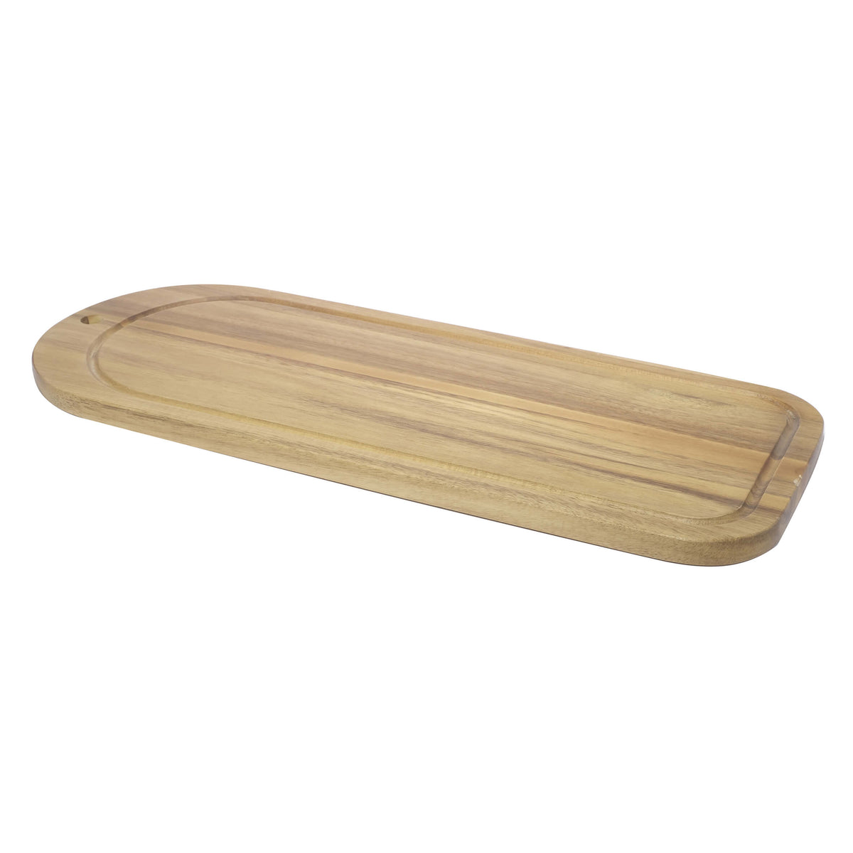 Tagliere in Legno di Acacia con Raccogliliquidi 50x20 cm H 1,5 cm per Buffet 1 Pezzo
