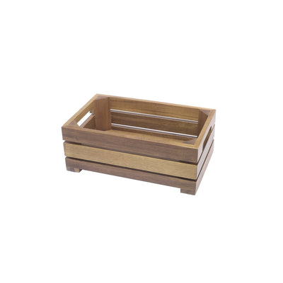 Cassetta in Legno di Acacia GN 1/4 26,5x16,2 cm H 10 cm per Buffet 1 Pezzo