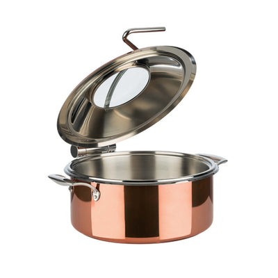 Paderno Scaldavivande Tondo Acciaio Inox Placcato Rame 8 Litri Ø 30,5 cm con Inserto