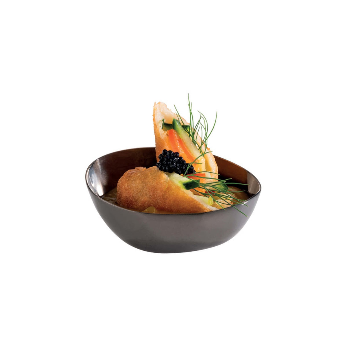 Paderno Pebbles Coppetta Nera Acciaio Inox Placcato 6,5x6 cm Confezione 4 Pezzi