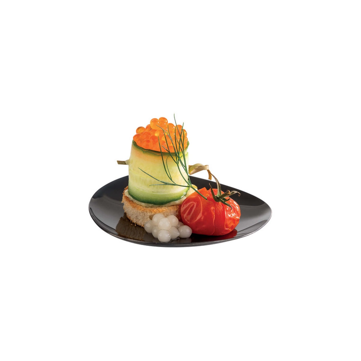 Paderno Pebbles Piattino Piano Nero Acciaio Inox Placcato 9x9 cm Confezione 4 Pezzi