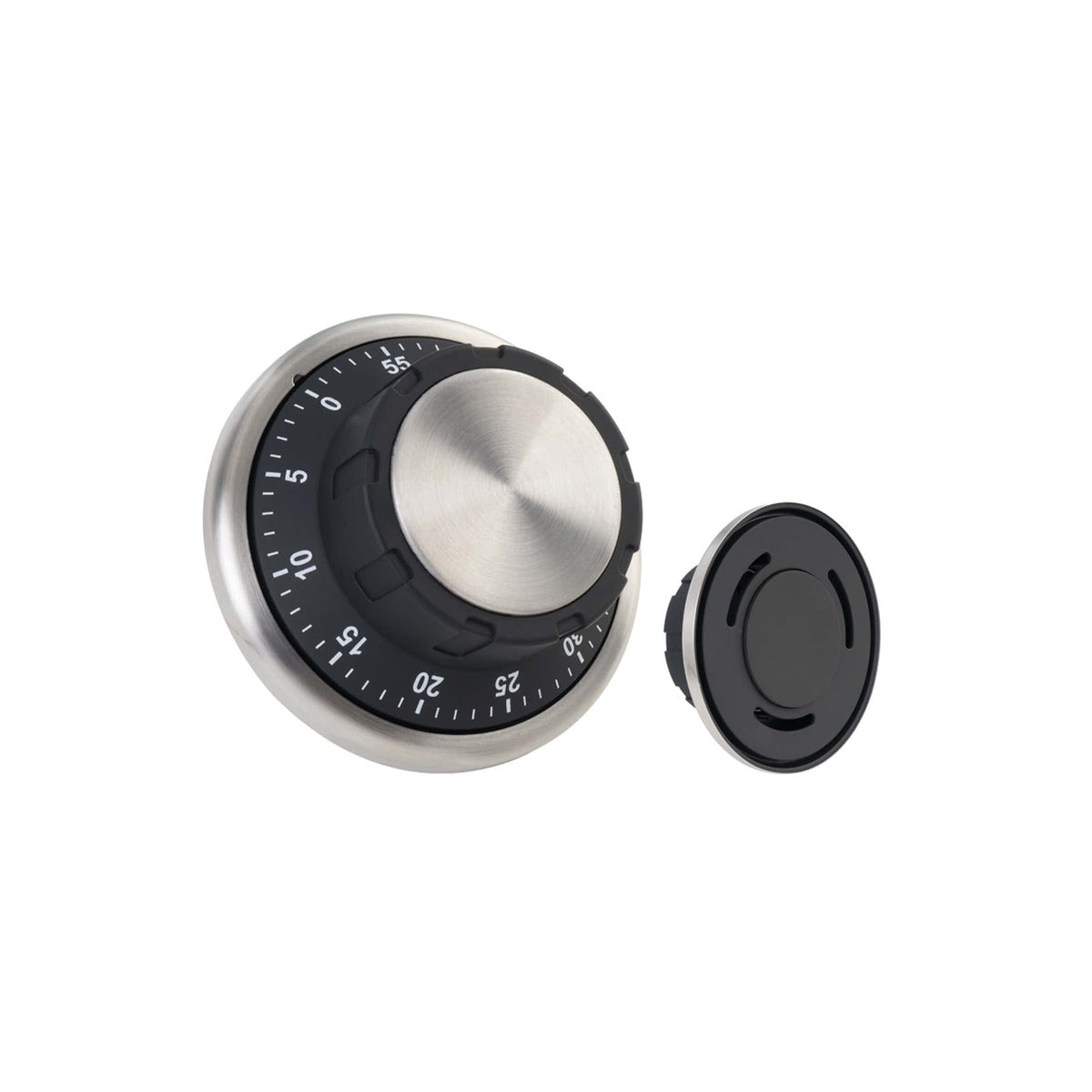 Timer Analogico da Cucina Inox con Base Magnetica 60 Minuti Ø 9,2 cm