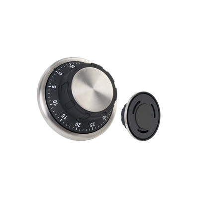 Timer Analogico da Cucina Inox con Base Magnetica 60 Minuti Ø 9,2 cm