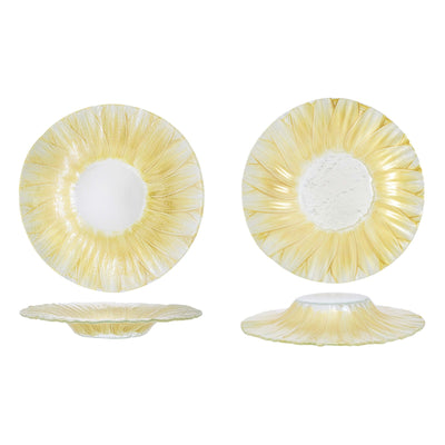 Lipari Gold Piatto Gourmet Doppio Utilizzo Vetro Decorato Ø 30 cm 4 Pezzi