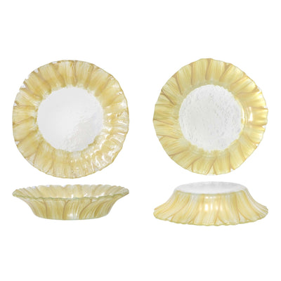 Lipari Gold Piatto Fondo Gourmet Doppio Utilizzo Vetro Decorato Ø 21,5 cm 6 Pezzi