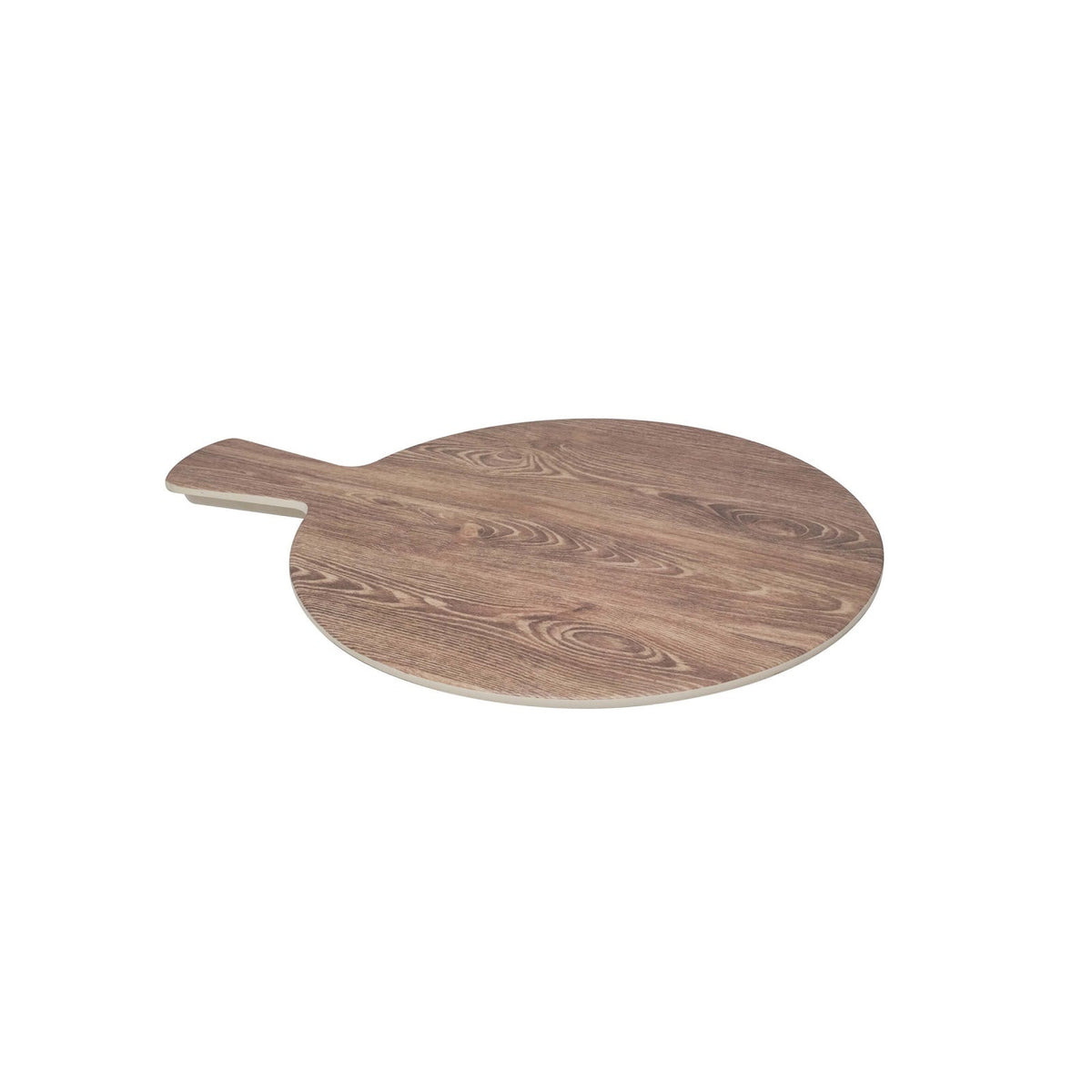 Tagliere Tondo in Melamina Effetto Legno con Manico 23 cm 10 Pezzi