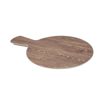 Tagliere Tondo in Melamina Effetto Legno con Manico 32 cm