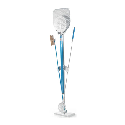 Gi.Metal Portapale Inox con Base in Marmo 35x25 cm H 175 cm