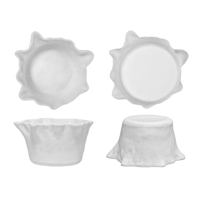 Roccia Coppetta Piatto Gourmet Cilindro Doppio Uso Vetro Bianco 13 cm H 6 cm 6 Pezzi