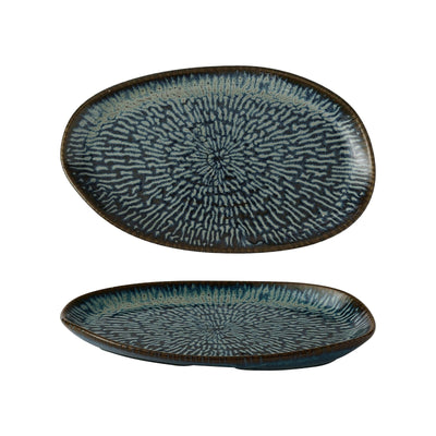 Churchill Envisage Cascade Sapphire Blue Vassoio Ovale 26x15 cm 6 Pezzi