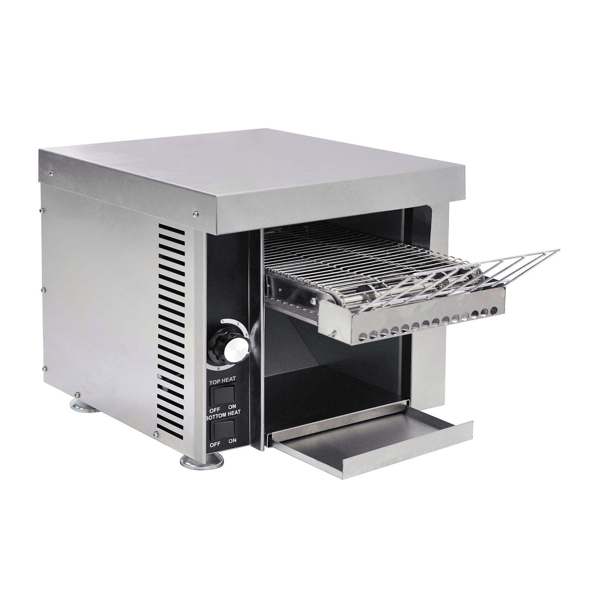 Tostapane Elettrico Rotativo Singolo Inox con Velocità Regolabile 1340 W