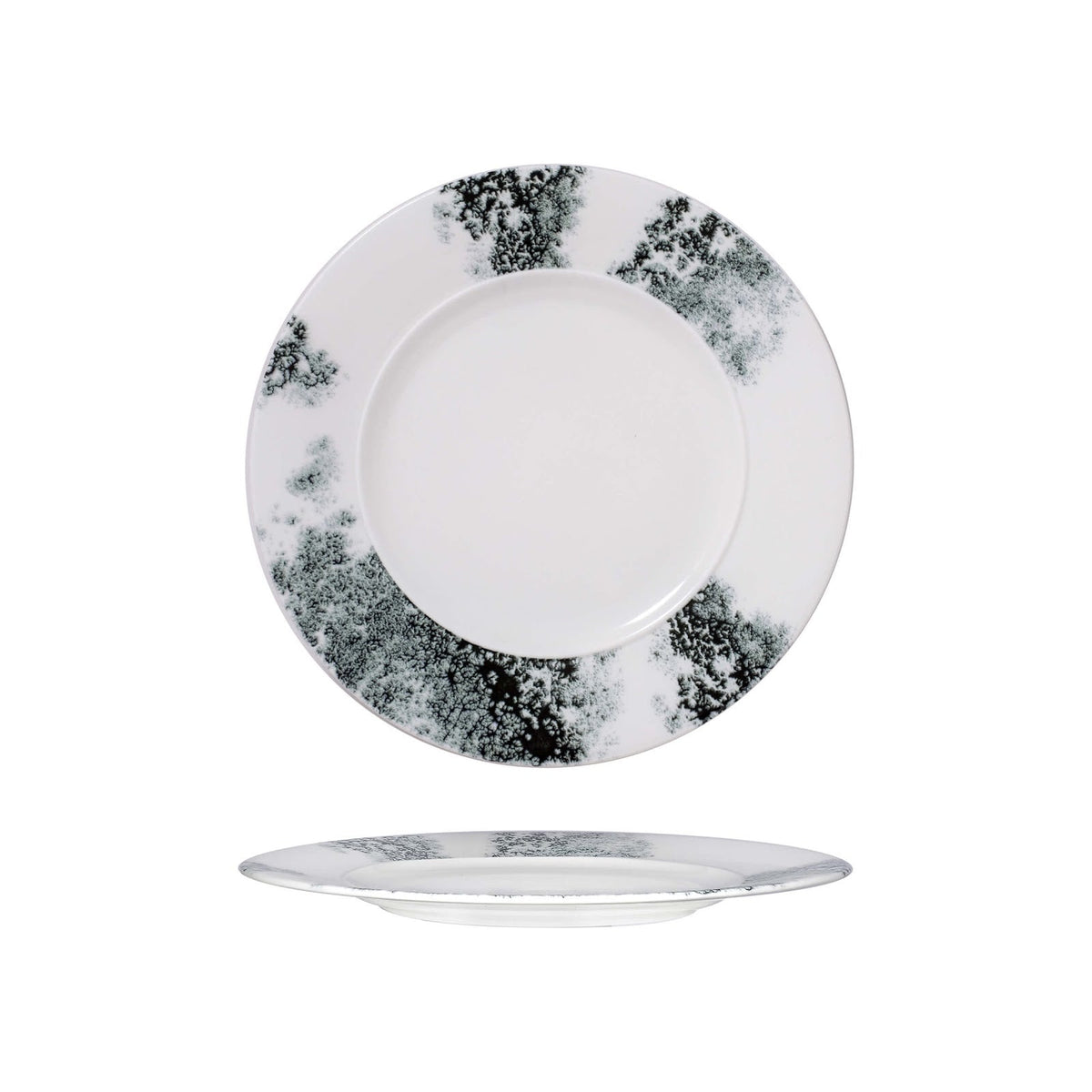 Churchill Alchemy Ambience Smoke Piatto Piano Fine China Nero 28,8 cm 6 Pezzi