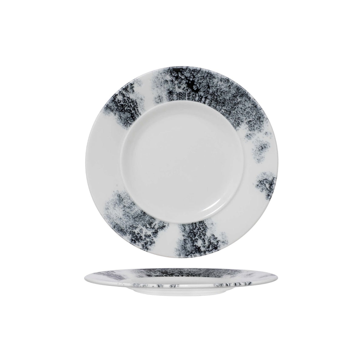 Churchill Alchemy Ambience Smoke Piatto Frutta Fine China Nero 21,7 cm 6 Pezzi