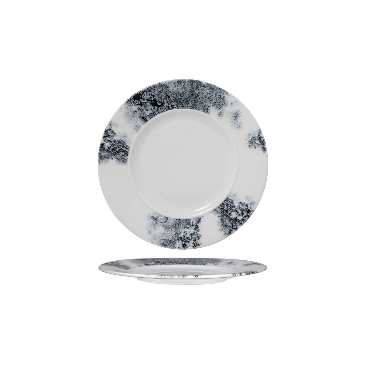 Churchill Alchemy Ambience Smoke Piatto Pane Fine China Nero 16,5 cm 6 Pezzi