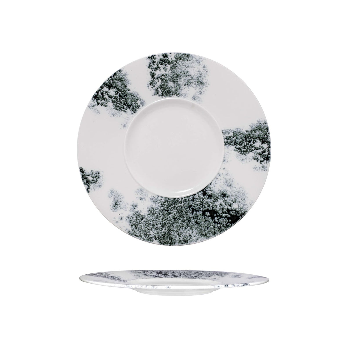 Churchill Alchemy Ambience Smoke Piatto Pasta Fine China Nero 28 cm 6 Pezzi