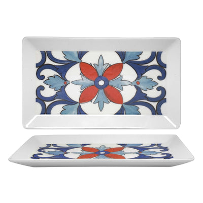 Saturnia Margot Vassoio Rettangolare Kimi in Porcellana 29x17,5 cm 6 Pezzi