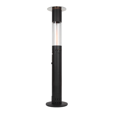Stufa a Pellet da Esterno Lighthouse Nera con Cover e Power Bank 6,5-7,8 kW