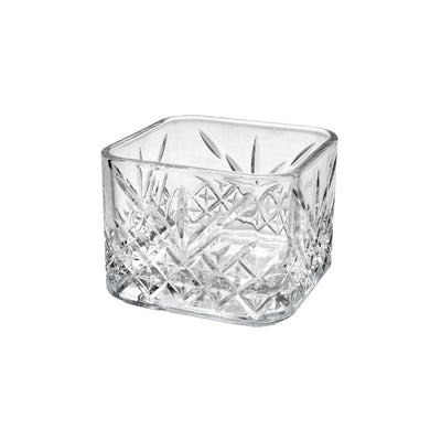 Pasabahce Timeless Coppetta Quadrata Impilabile in Vetro 23,5 cl 8x8 cm 4 Pezzi