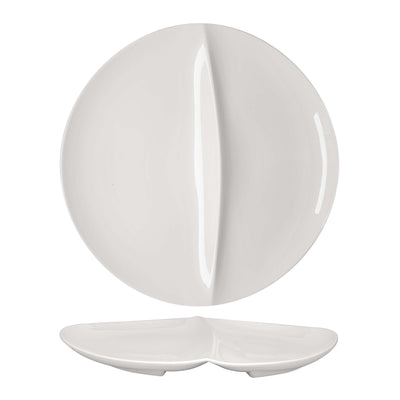 Duo Piatto 2 Scomparti Magnesium Porcelain 31,2 cm 4 Pezzi