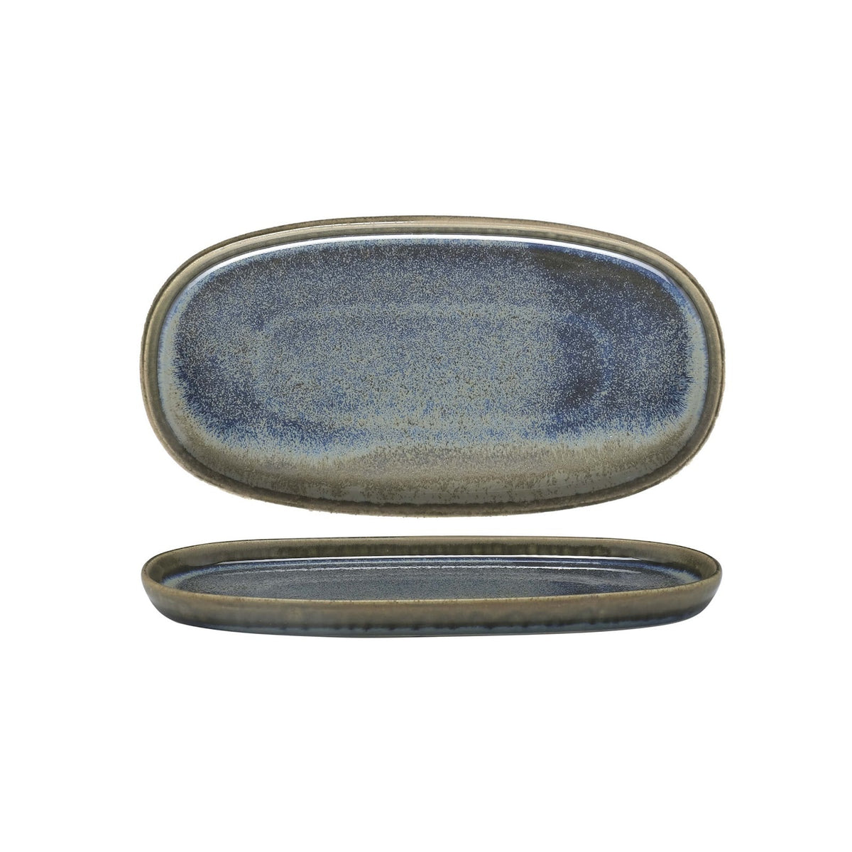 Blueport Vassoio Ovale in Fine China Reactive 25x13 cm 6 Pezzi