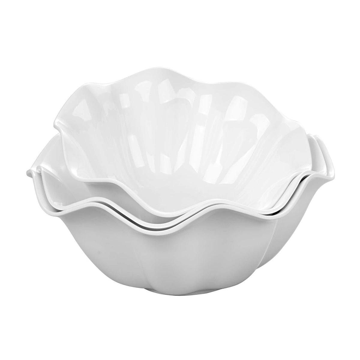 Coppa Tonda da Buffet in Melamina Bianca 37,4 cm H 16 6 Pezzi
