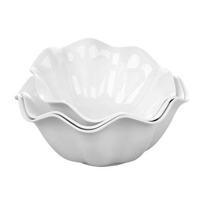 Coppa Tonda da Buffet in Melamina Bianca 37,4 cm H 16 6 Pezzi