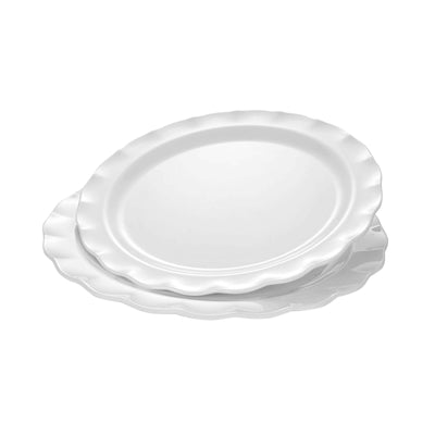 Vassoio Tondo da Buffet in Melamina Bianco 46 cm H 3 6 Pezzi