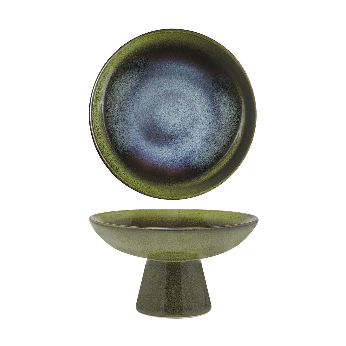 Mauritius Coppa con Piede Stoneware Reactive Ø 15 cm H 8,8 4 Pezzi