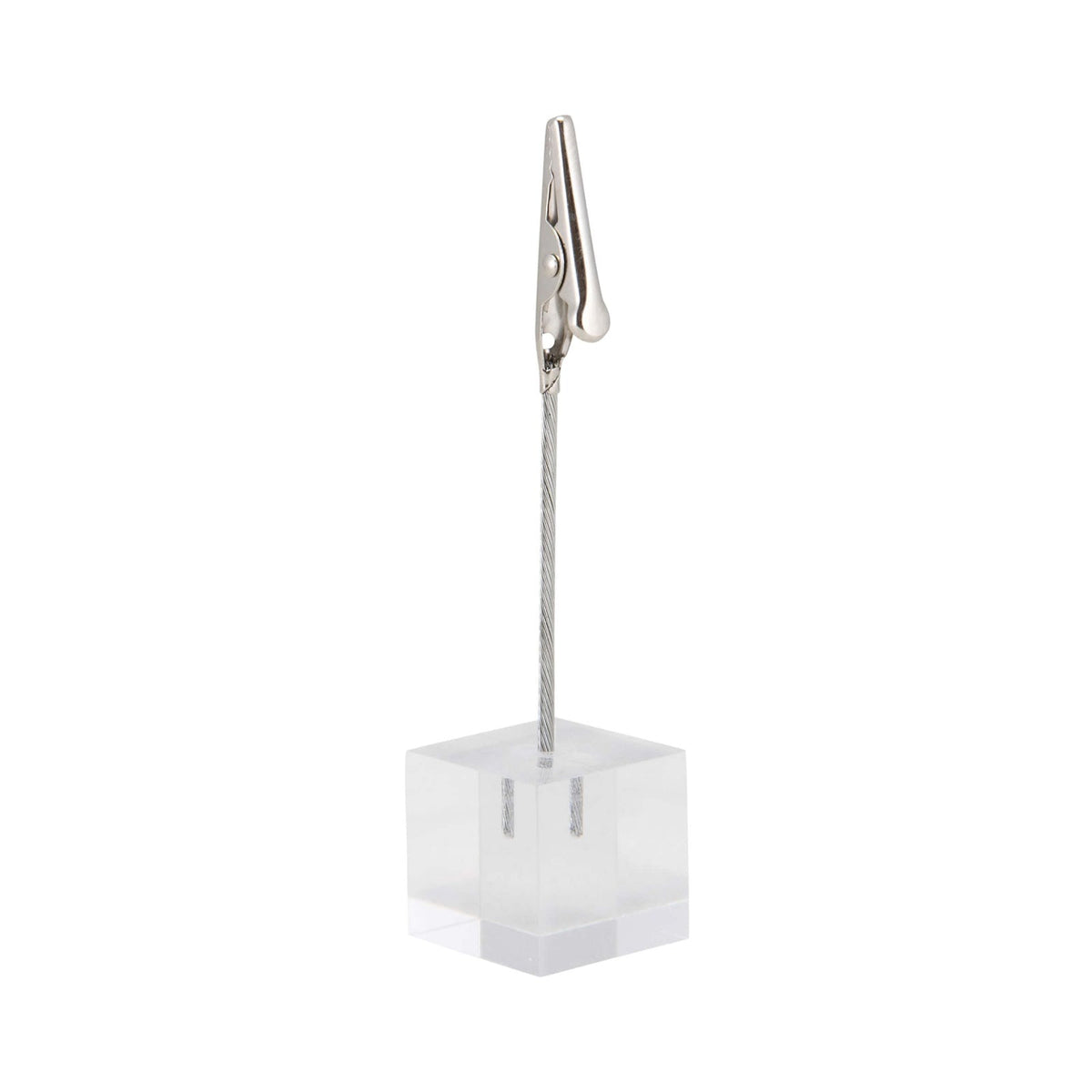 Cubo Porta Tag in Acrilico con Clip 2,5x2,5 cm H 10 cm Confezione 6 Pezzi
