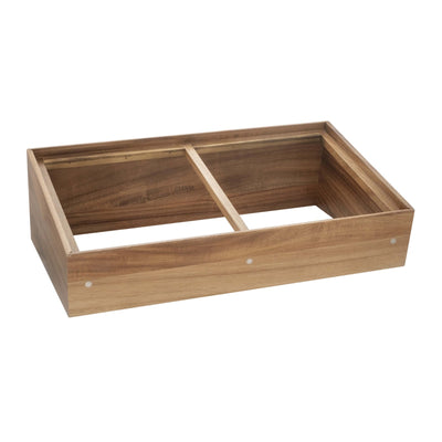 Alzata Inclinata in Legno di Acacia per GN 1/1 55x37 cm H 18 cm con Aggancio Magnetico