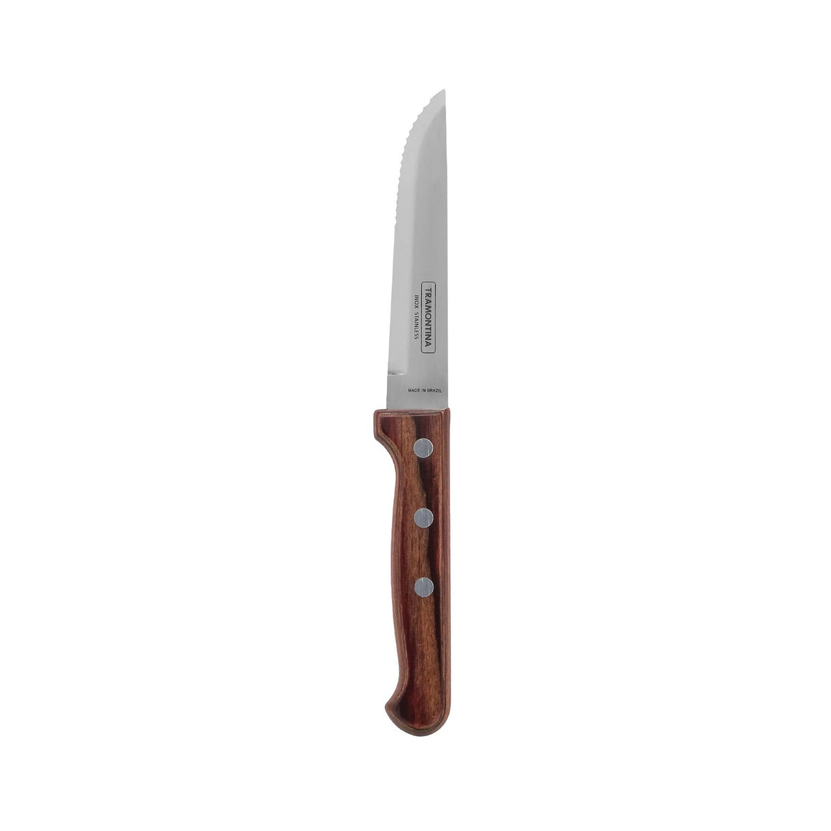 Coltello Bistecca Jumbo Polywood Ciliegio Lama Dentata 12 Pezzi