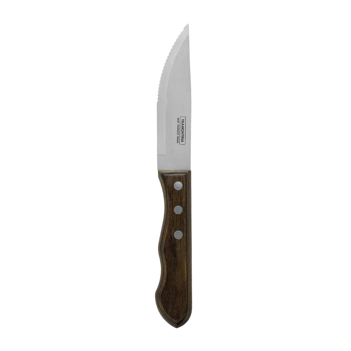 Coltello Bistecca Bis Jumbo Polywood Noce Lama Dentata 12 Pezzi