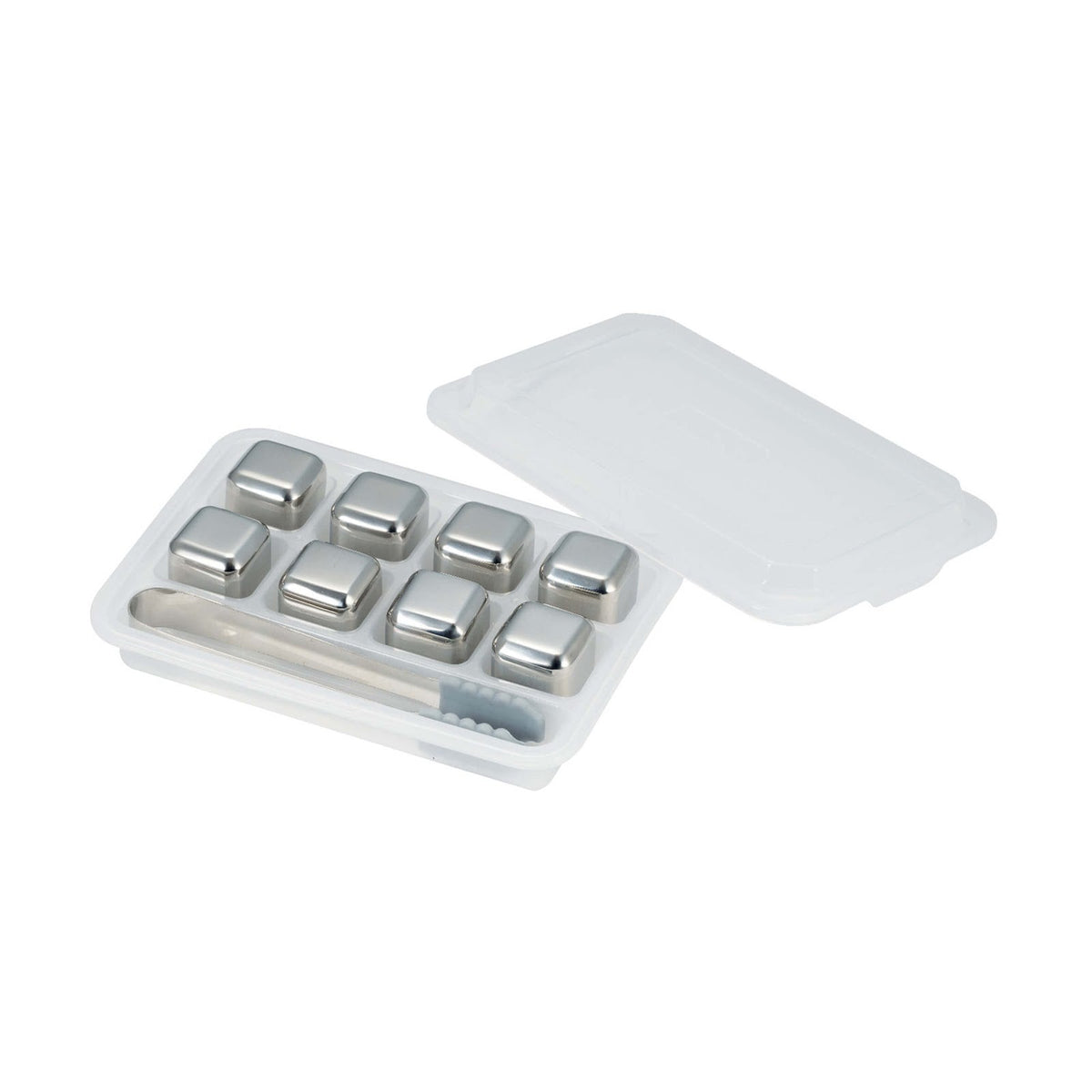 ILSA Cubetti Ghiaccio in Acciaio Inox con Molla Set 8 Pezzi