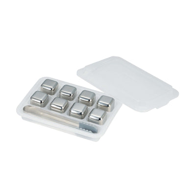 ILSA Cubetti Ghiaccio in Acciaio Inox con Molla Set 8 Pezzi