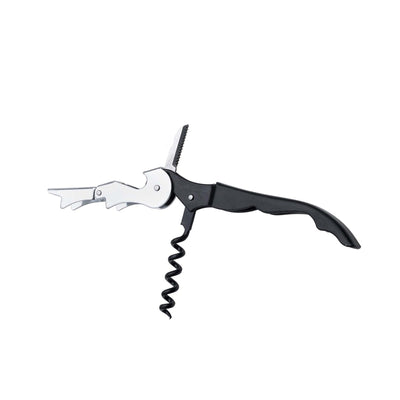 Apribottiglie Doppio Passo in Acciaio Inox Nero
