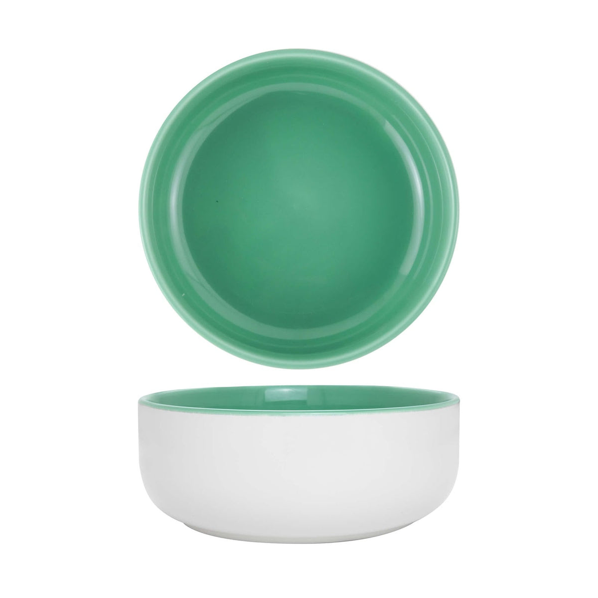 Poke Bowl Coppa Bianco e Smeraldo 18 cm H 6,5 4 Pezzi