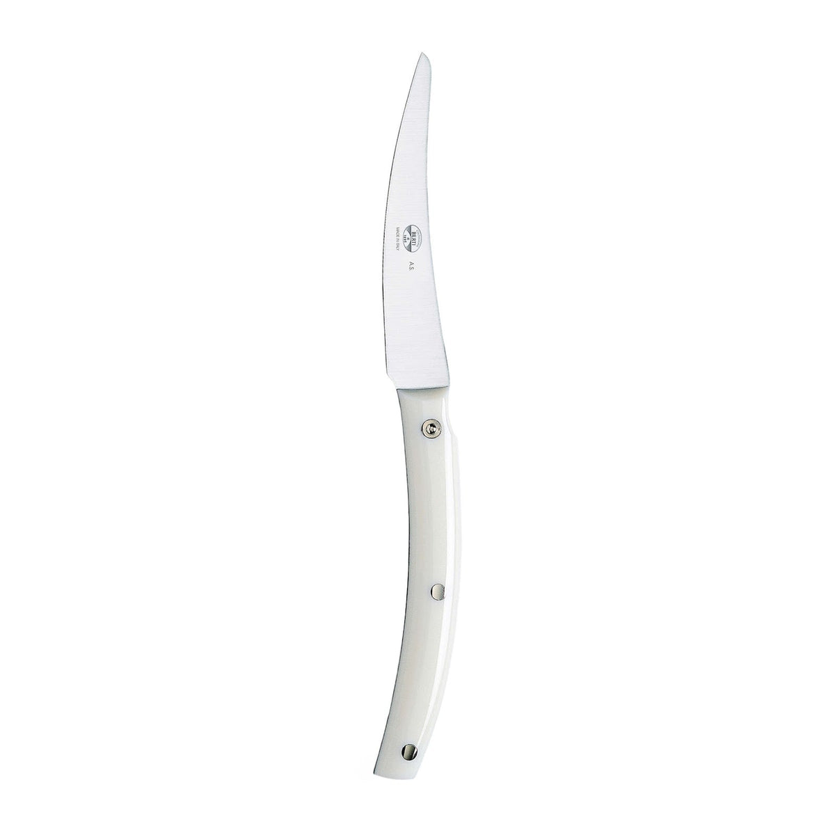Convivio Nuovo Coltello da Bistecca con Manico in Metacrilato Bianco 6 Pezzi