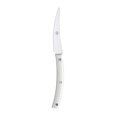 Convivio Nuovo Coltello da Bistecca con Manico in Metacrilato Bianco 6 Pezzi