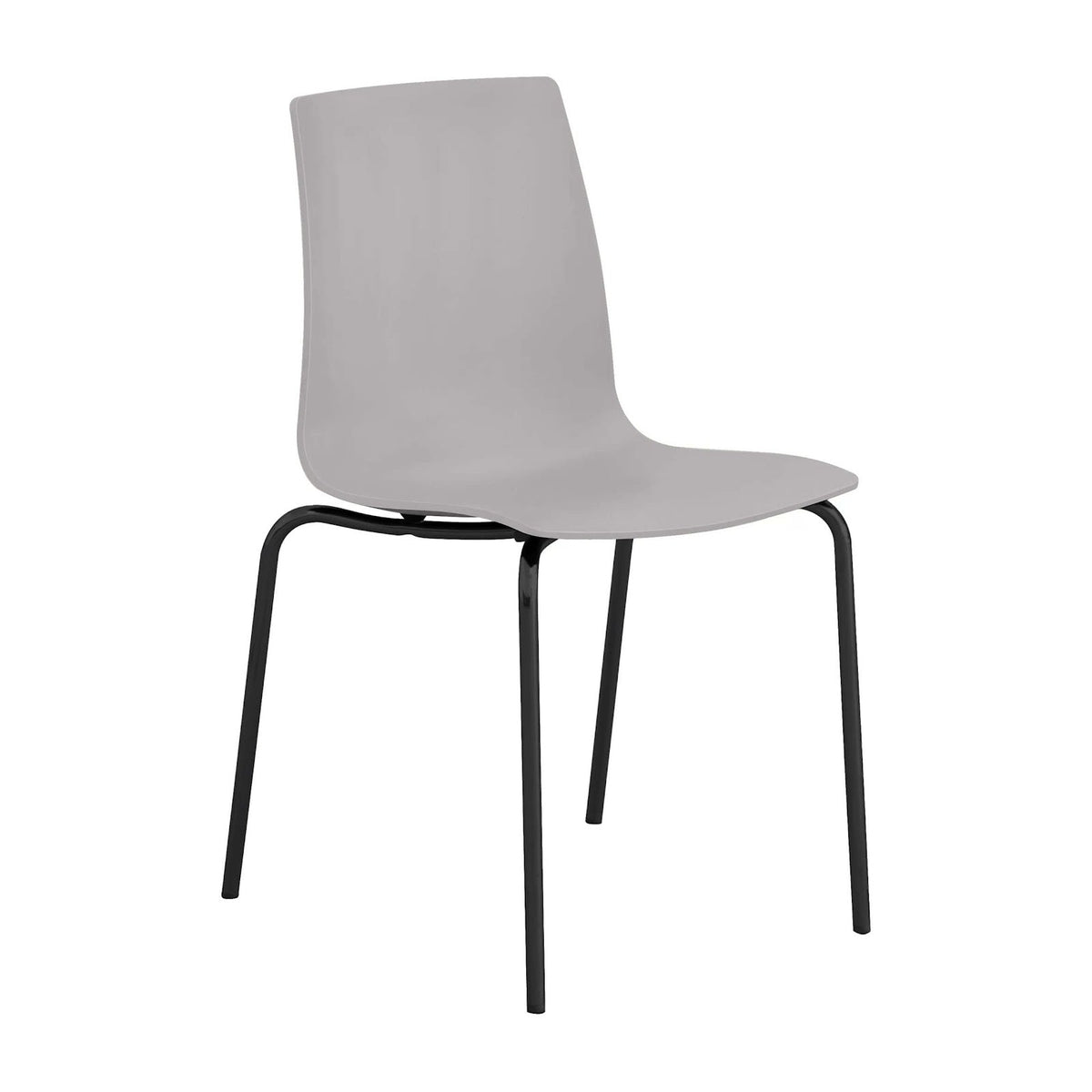Candy Sedia Grigio Perla Gambe Nere Opache 48x53 cm H 82,5