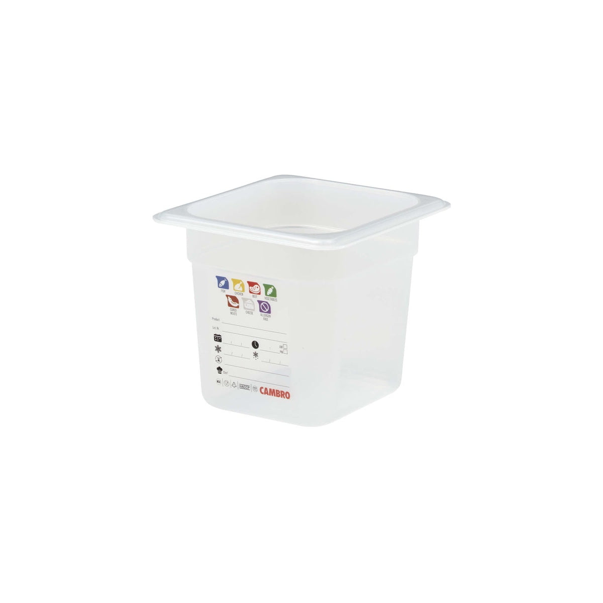 Cambro SafeTrak Vasca Gastronorm GN 1/6 H15 cm in Polipropilene Traslucido