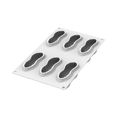 Stampo in Silicone Arachide 6 Cavità 107x43 mm H 40 mm con Cutter